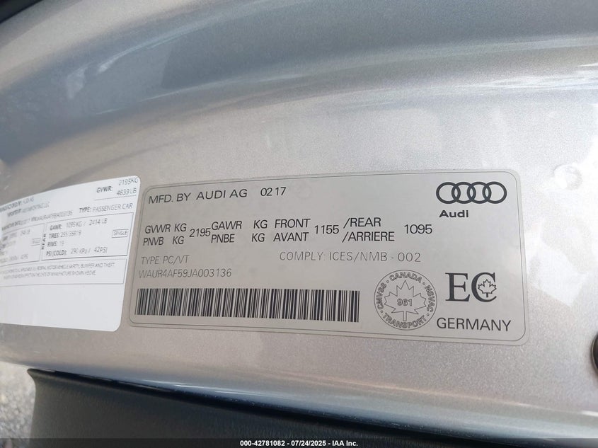 2018 Audi S5 3.0 3.0t Premium Plus Silver Lot 111042781082 Vin WAUR4AF59JA003136