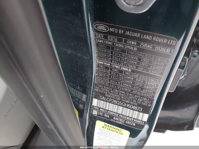 2016 LAND ROVER DISCOVERY SPORT SE - SALCP2BG5GH604873