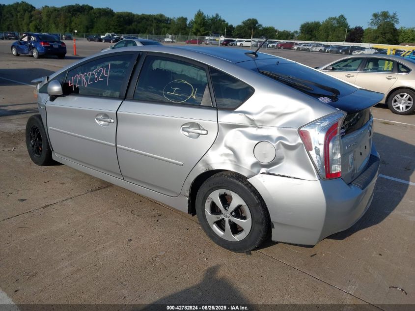 2013 Toyota Prius Four grey hatchback hybrid JTDKN3DU6D5544357 photo #4