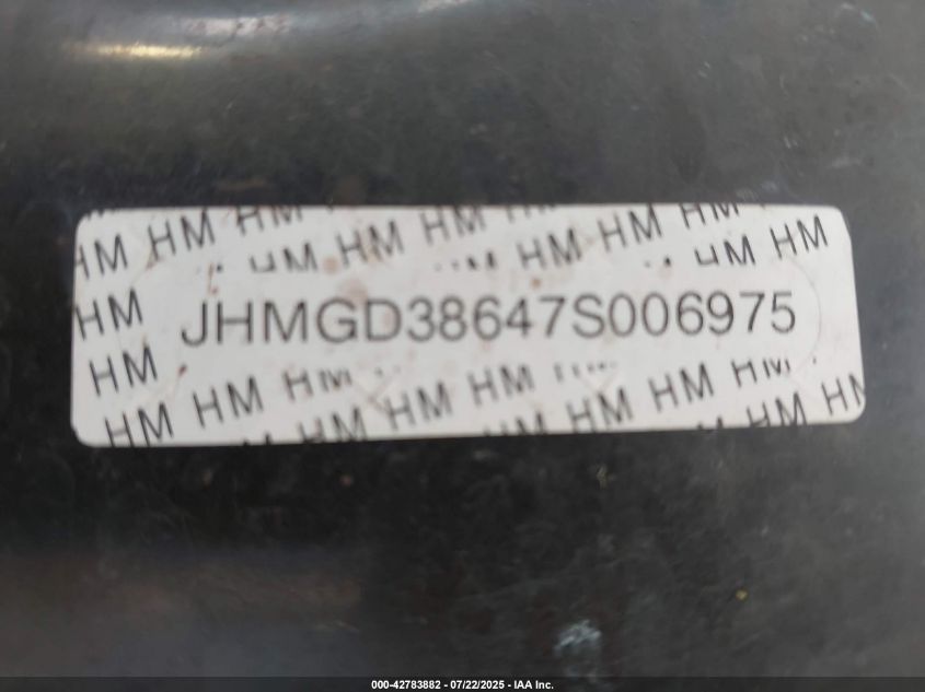 2007 Honda Fit Sport VIN: JHMGD38647S006975 Lot: 42783882