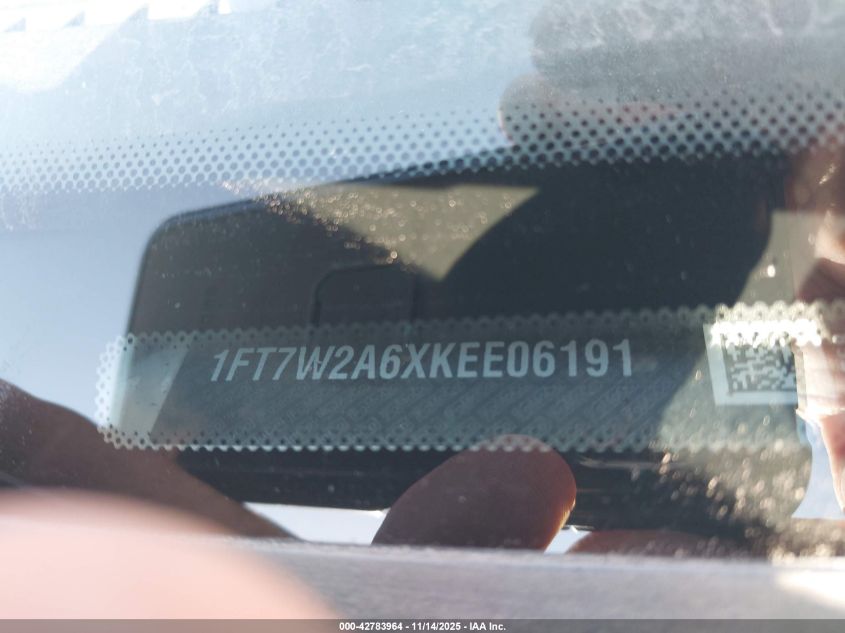 2019 Ford F-250 Xlt VIN: 1FT7W2A6XKEE06191 Lot: 42783964