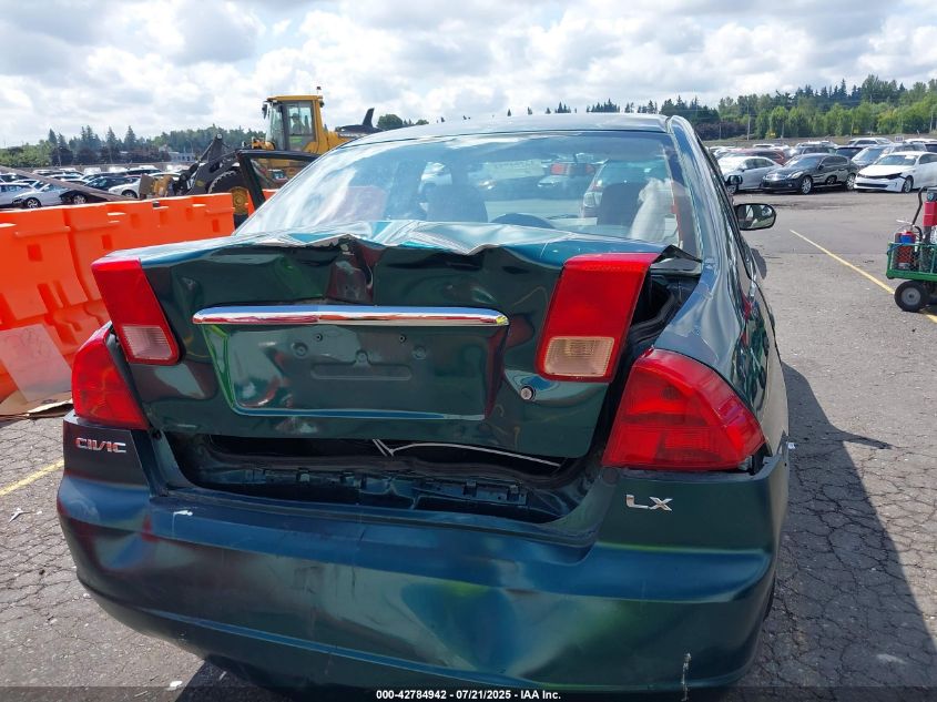 2002 Honda Civic Lx VIN: JHMES16592S003414 Lot: 42784942