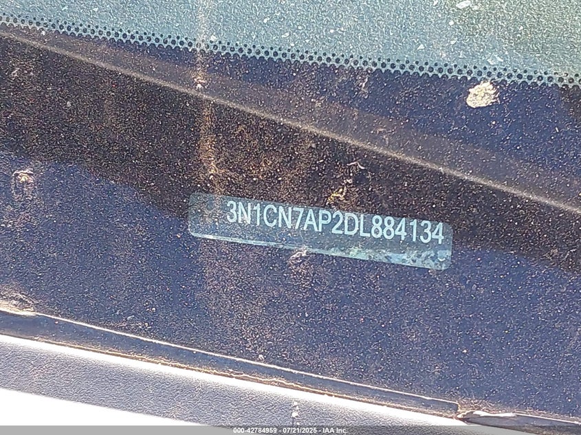 2013 Nissan Versa 1.6 Sv VIN: 3N1CN7AP2DL884134 Lot: 42784959