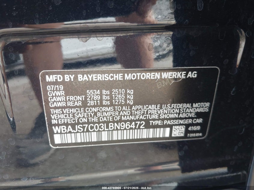 2020 BMW M550I XDRIVE - WBAJS7C03LBN96472