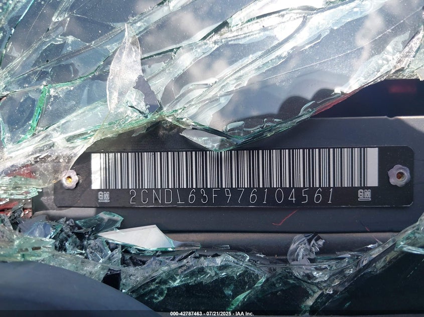 2007 Chevrolet Equinox Lt VIN: 2CNDL63F976104561 Lot: 42787463