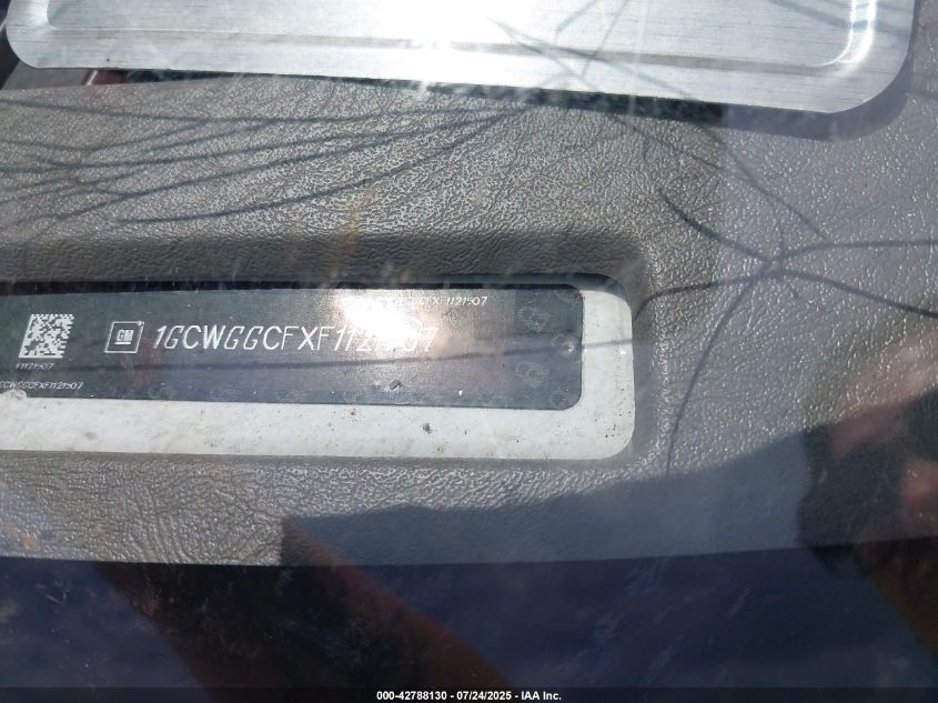 2015 Chevrolet Express 2500 Work Van VIN: 1GCWGGCFXF1121507 Lot: 42788130