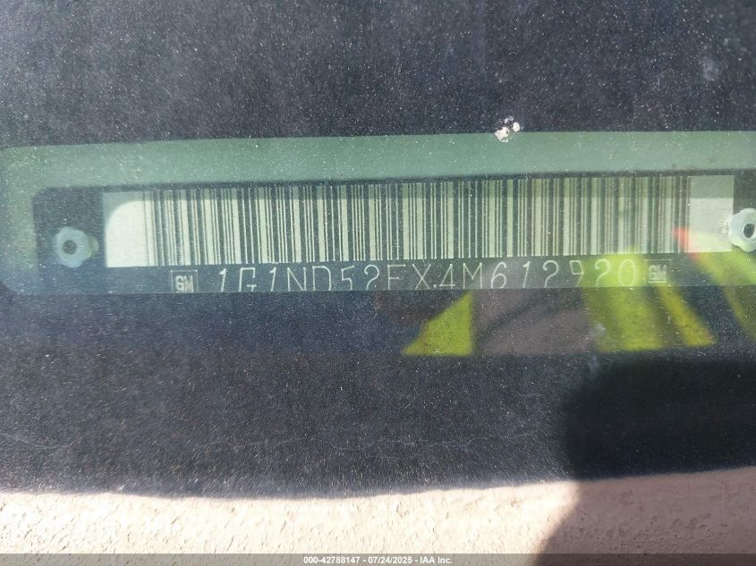 2004 Chevrolet Classic VIN: 1G1ND52FX4M612920 Lot: 42788147