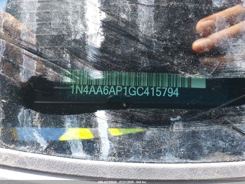 2016 Nissan Maxima 3.5 Platinum/3.5 S/3.5 Sl/3.5 Sr/3.5 Sv VIN: 1N4AA6AP1GC415794 Lot: 42789849