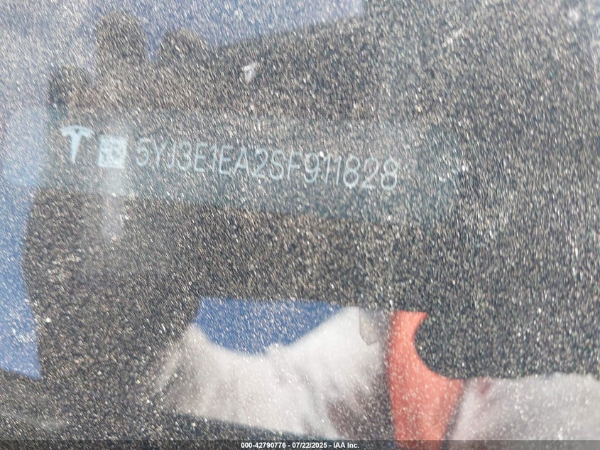 2025 Tesla Model 3 Long Range Rear-Wheel Drive VIN: 5YJ3E1EA2SF911828 Lot: 42790776