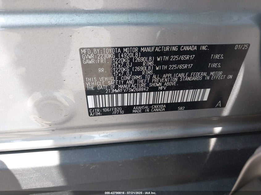 2025 TOYOTA RAV4 HYBRID LE - 2T3MWRFV7SW268842