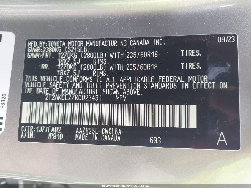 2024 Lexus NX 350h - 2T2AKCEZ7RC023491