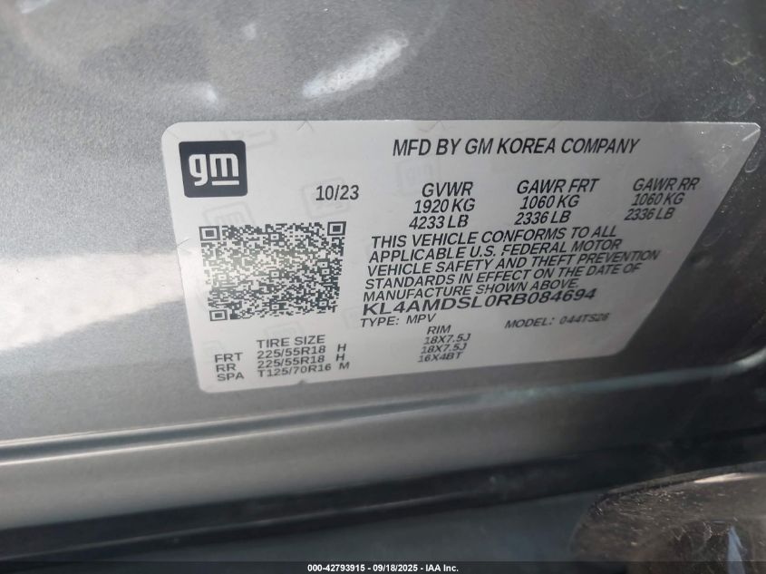 2024 Buick Encore Gx Sport Touring Fwd VIN: KL4AMDSL0RB084694 Lot: 42793915