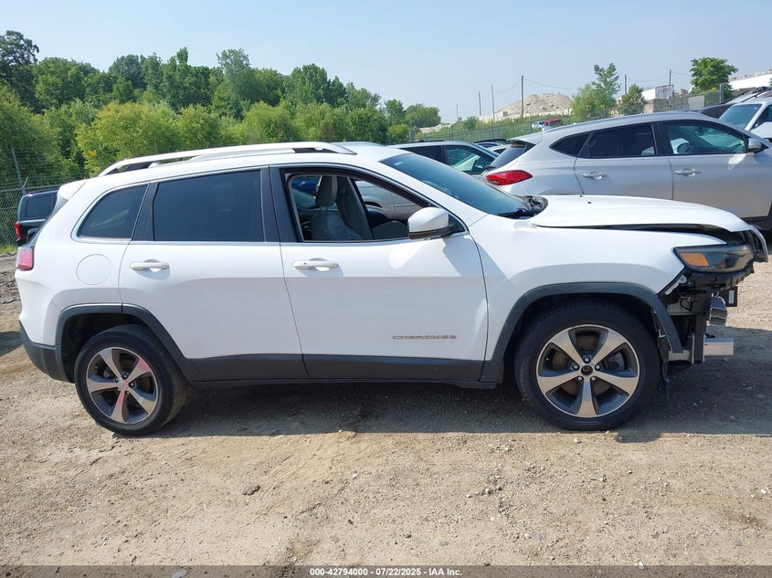2019 Jeep Cherokee 2.4 LIMITED FWD White Lot 111042794000 Vin 1C4PJLDB2KD380804