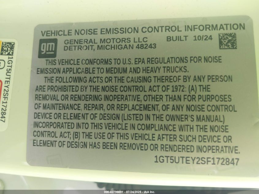 2025 GMC Sierra 3500hd - 1GT5UTEY2SF172847