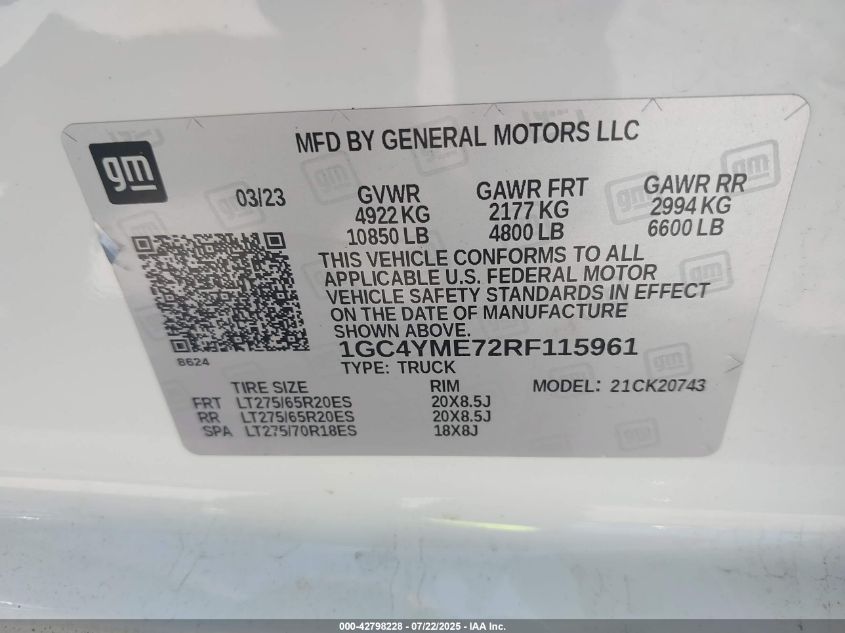 2024 Chevrolet Silverado 2500 - 1GC4YME72RF115961