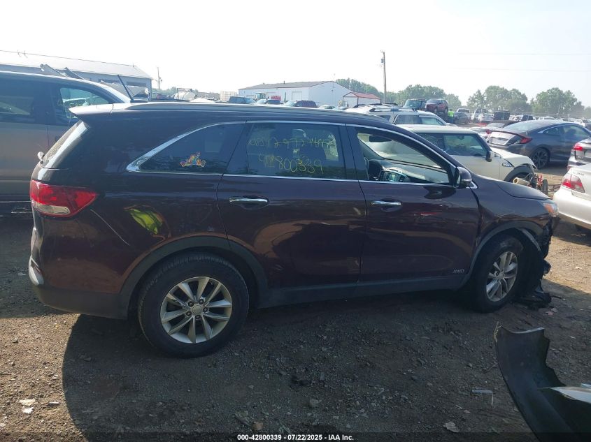 2017 Kia Sorento 2.4L Lx VIN: 5XYPGDA33HG297216 Lot: 42800339