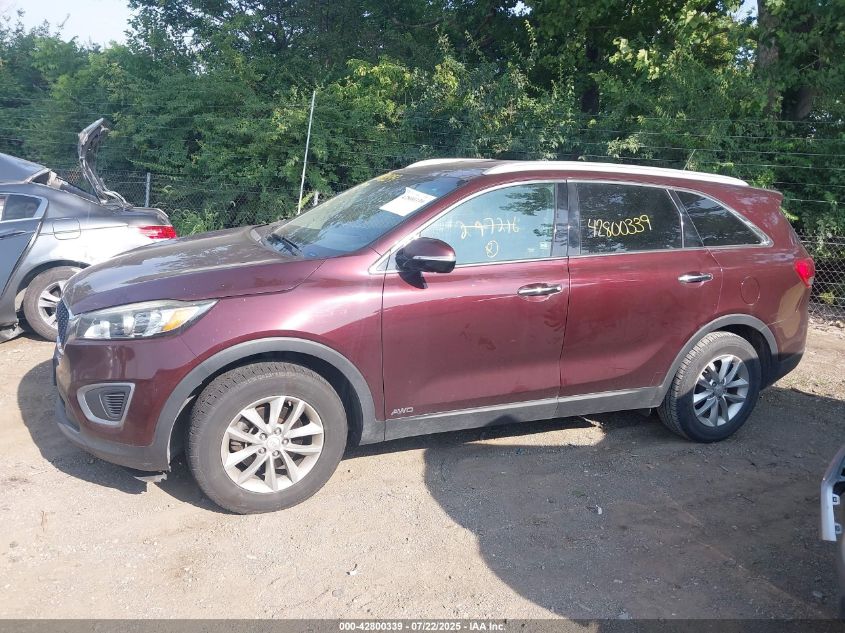 2017 Kia Sorento 2.4L Lx VIN: 5XYPGDA33HG297216 Lot: 42800339