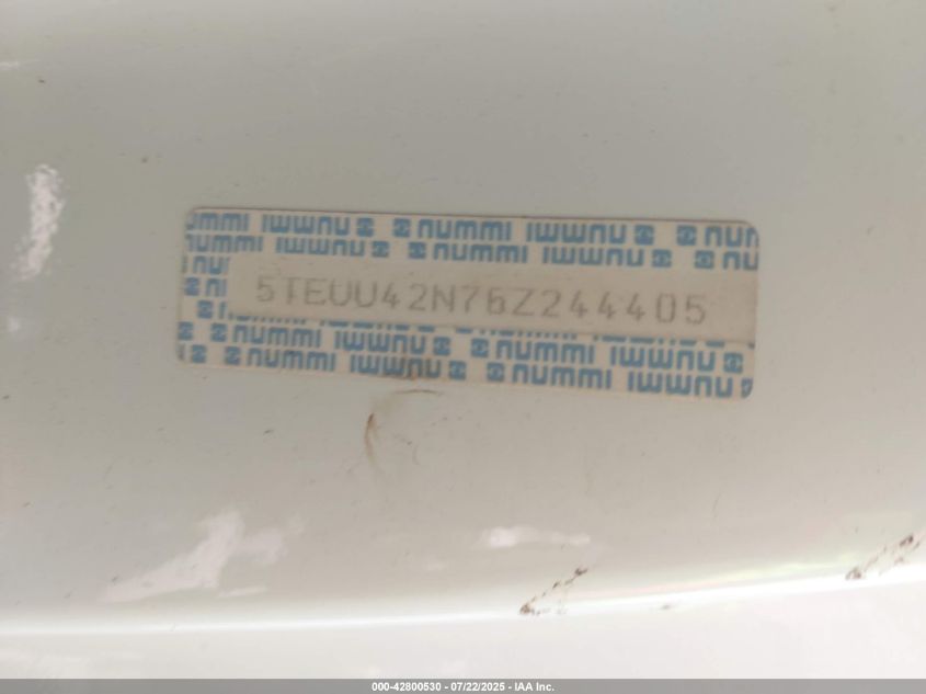 2006 Toyota Tacoma Base V6 VIN: 5TEUU42N76Z244405 Lot: 42800530