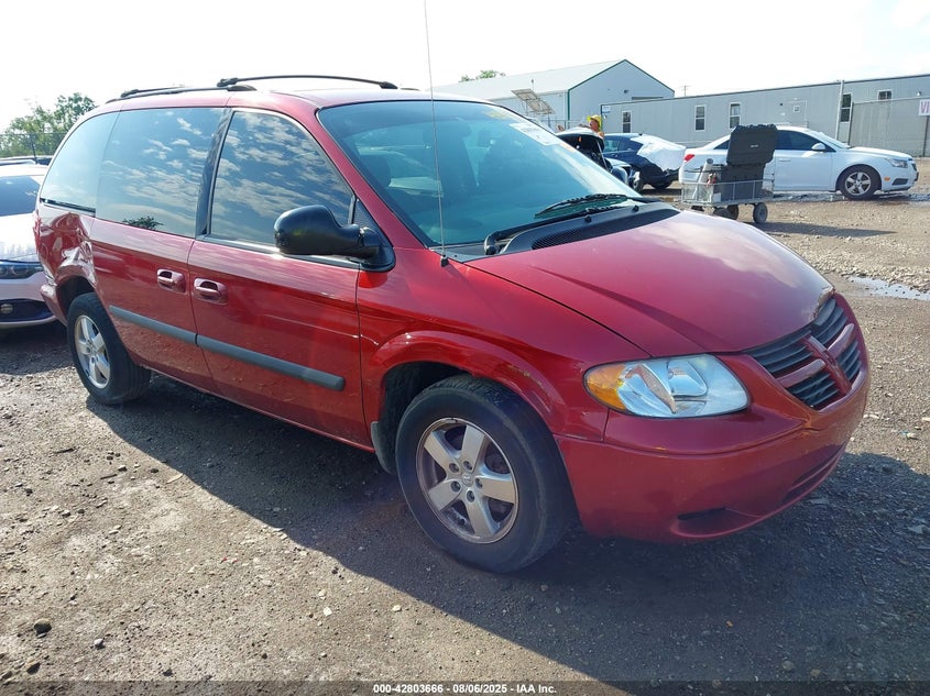 2007 Dodge Caravan Sxt red van gasoline 1D4GP45R07B161281 photo #1