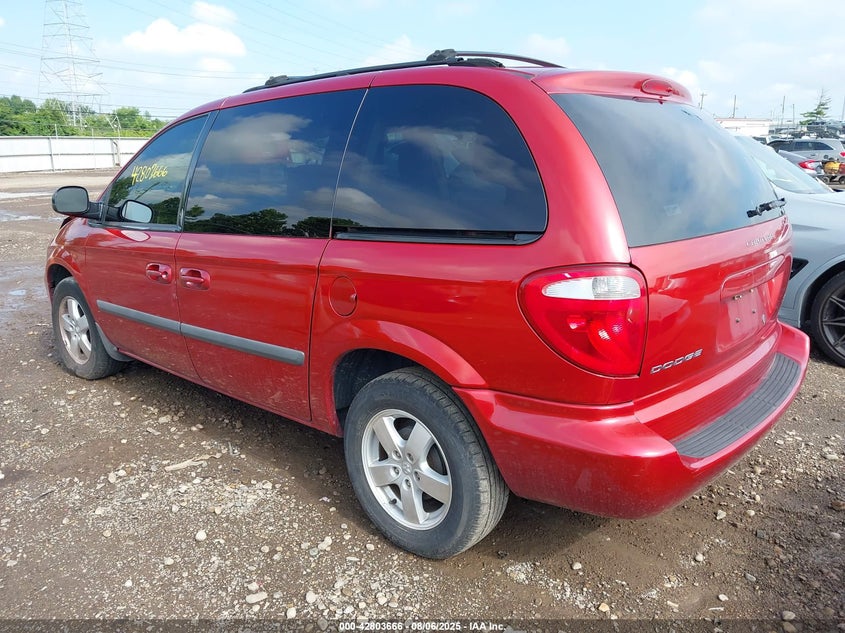 2007 Dodge Caravan Sxt red van gasoline 1D4GP45R07B161281 photo #4