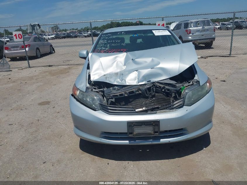 2012 Honda Civic Lx VIN: 19XFB2F5XCE360276 Lot: 42804129
