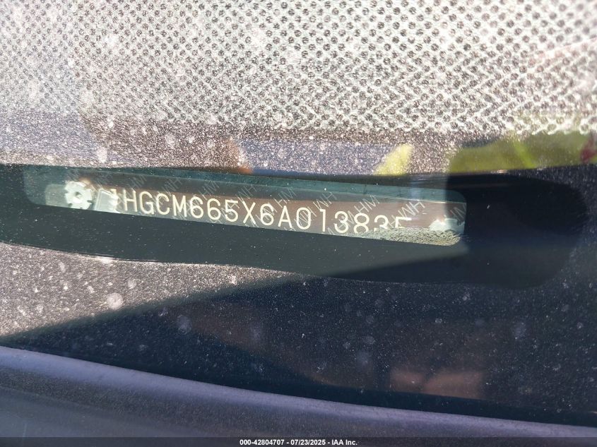 2006 Honda Accord 3.0 Ex VIN: 1HGCM665X6A013835 Lot: 42804707