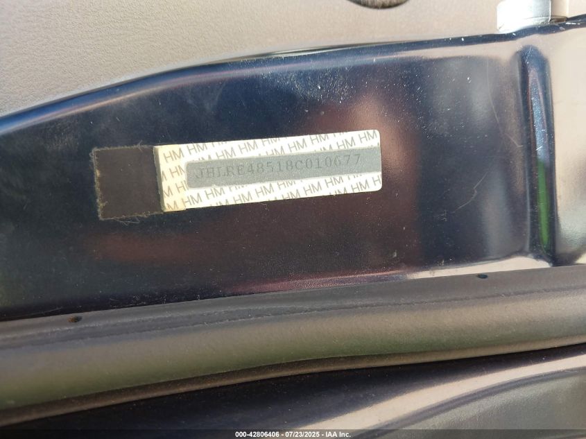 2008 Honda Cr-V Ex VIN: JHLRE48518C010677 Lot: 42806406