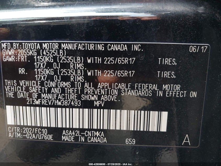 2017 TOYOTA RAV4 XLE - 2T3WFREV7HW387493