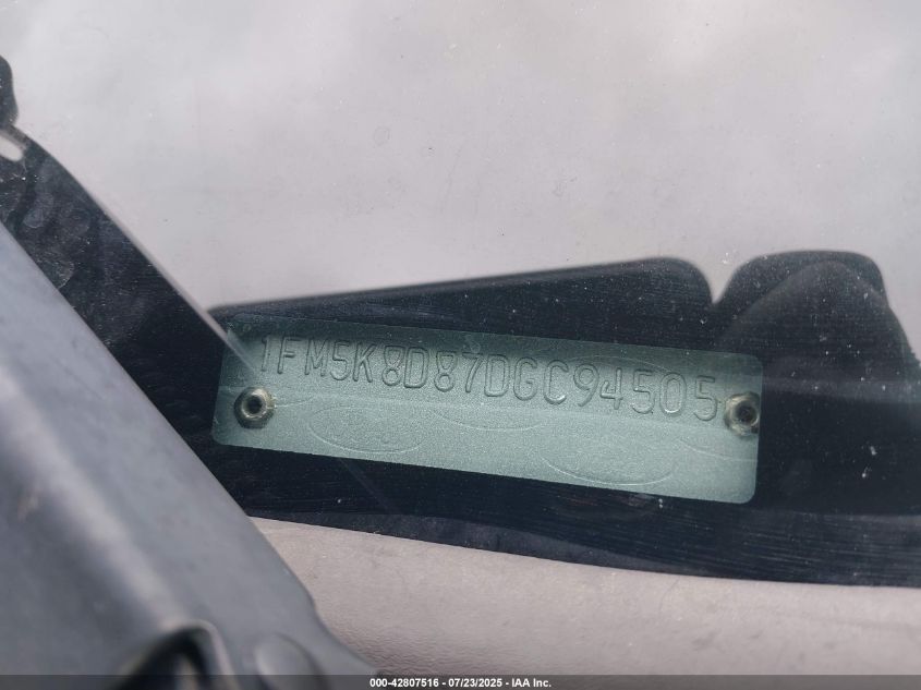 2013 Ford Explorer Xlt VIN: 1FM5K8D87DGC94505 Lot: 42807516