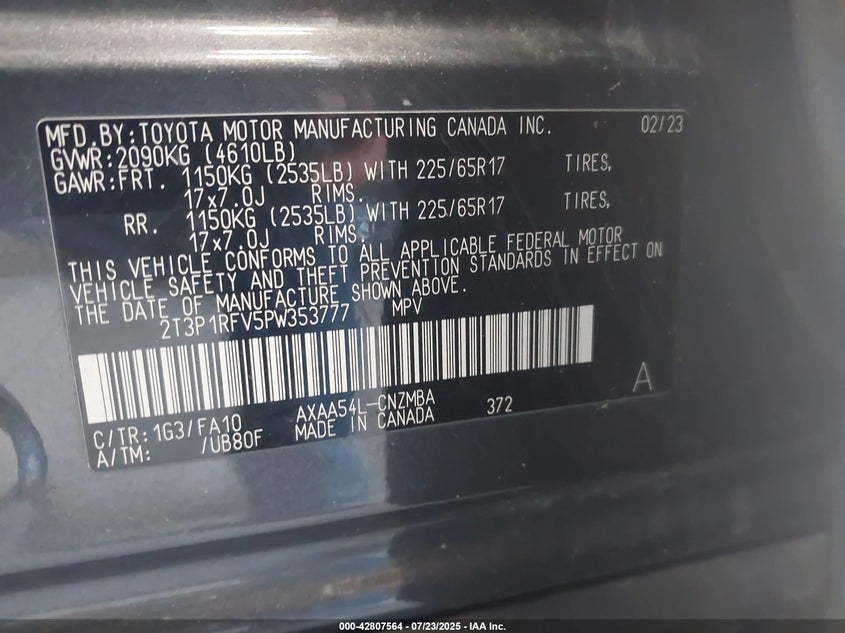 2023 TOYOTA RAV4 XLE - 2T3P1RFV5PW353777