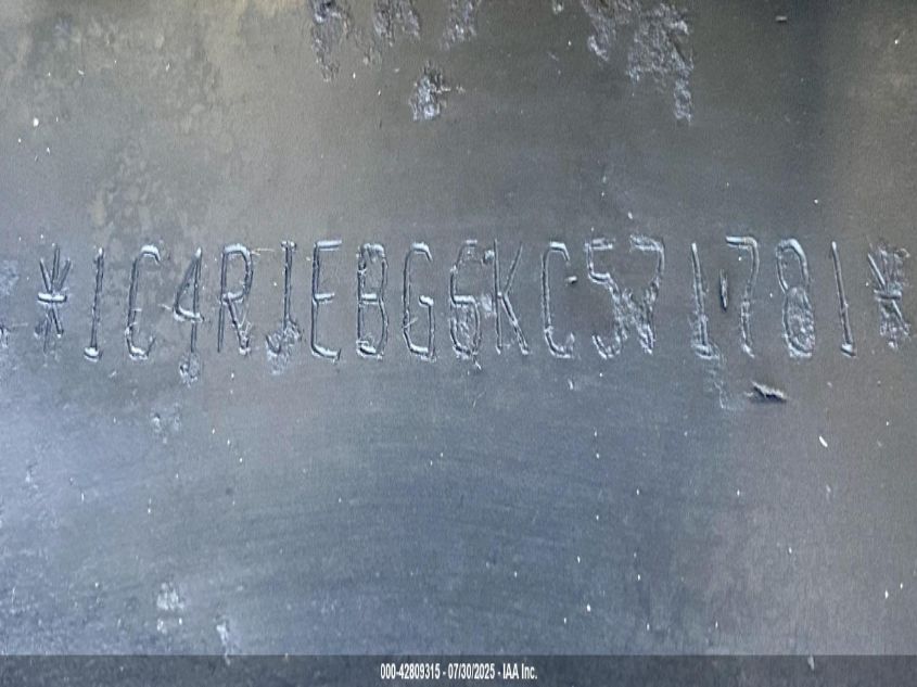 2019 Jeep Grand Cherokee Limited X 4X2 VIN: 1C4RJEBG6KC571781 Lot: 42809315