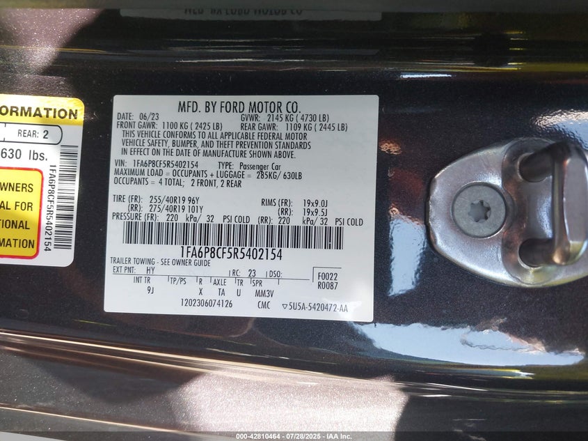 2024 FORD MUSTANG GT PREMIUM FASTBACK - 1FA6P8CF5R5402154