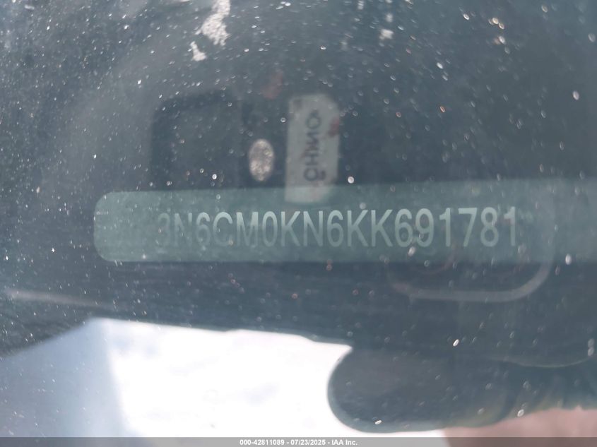 2019 Nissan Nv200 S VIN: 3N6CM0KN6KK691781 Lot: 42811089
