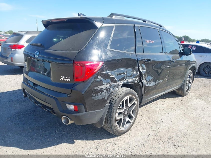 Vin: 5fnyf8h03pb000106, lot: 43306398, honda passport awd elite 20234