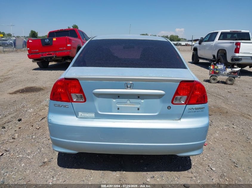 2005 Honda Civic Hybrid VIN: JHMES96685S006056 Lot: 42813204