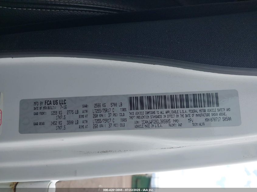 2016 Jeep Wrangler Unlimited Rubicon Hard Rock VIN: 1C4HJWFG9GL305805 Lot: 42813555