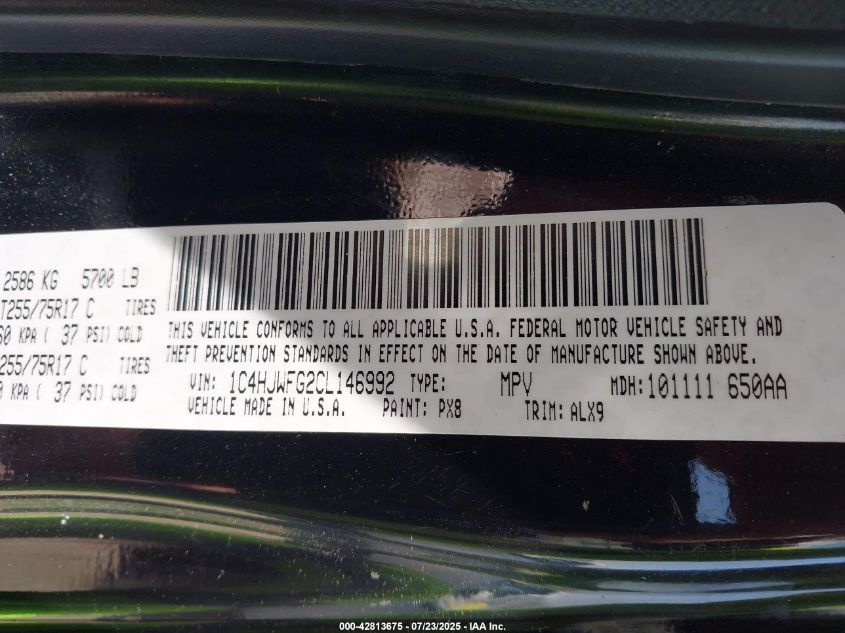 2012 Jeep Wrangler Unlimited Rubicon VIN: 1C4HJWFG2CL146992 Lot: 42813675