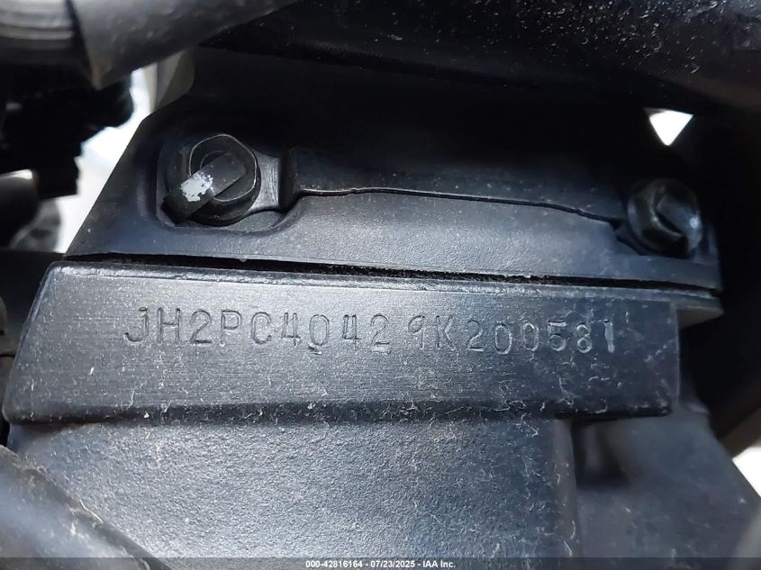 2009 Honda Cbr600 Rr VIN: JH2PC40429K20058 Lot: 42816164