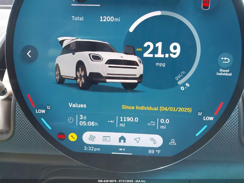 2025 Mini Countryman Cooper S VIN: WMZ23GA07S7S44889 Lot: 42816876