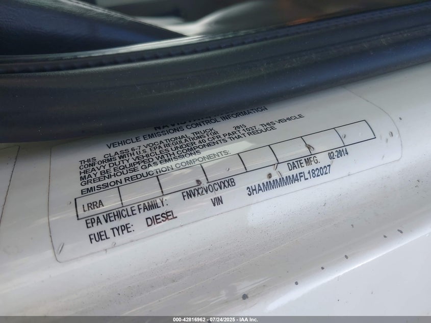 2015 International 4000 4300 VIN: 3HAMMMMM4FL182027 Lot: 42816962