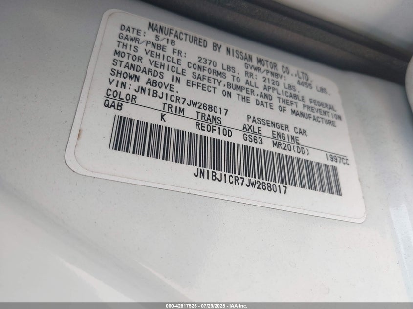 2018 NISSAN ROGUE SPORT SV - JN1BJ1CR7JW268017