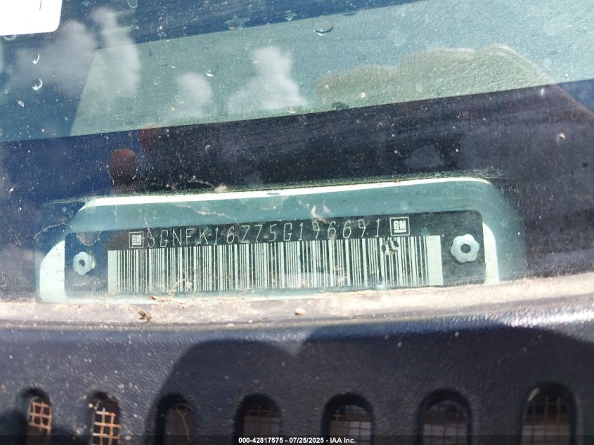 2005 Chevrolet Suburban 1500 Z71 VIN: 3GNFK16Z75G196691 Lot: 42817575