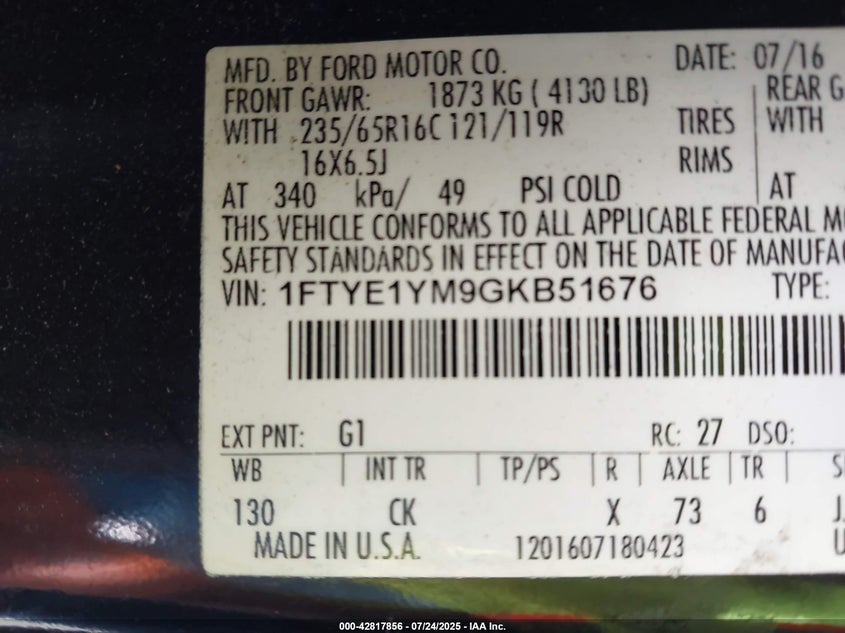 2016 FORD TRANSIT-150 · Фото 9