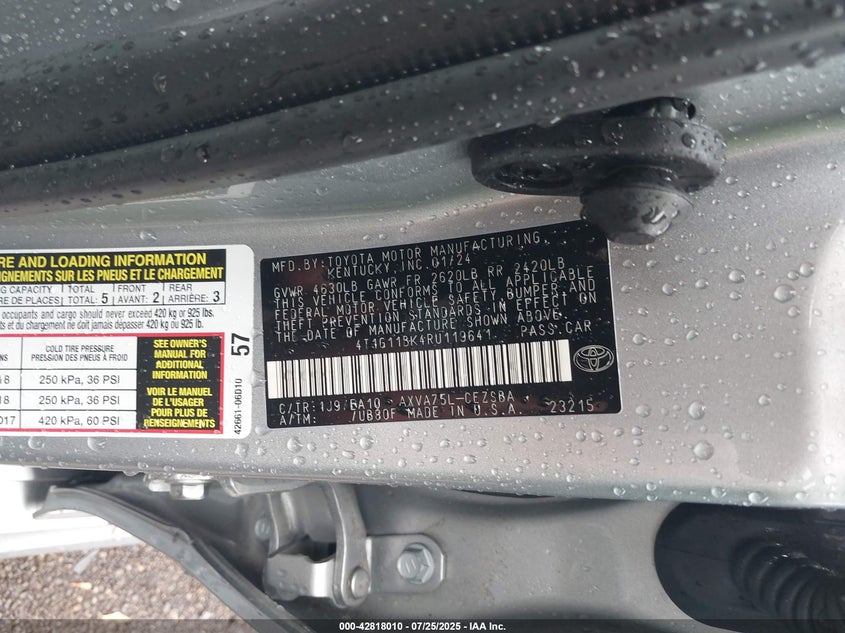 2024 TOYOTA CAMRY SE - 4T1G11BK4RU119641