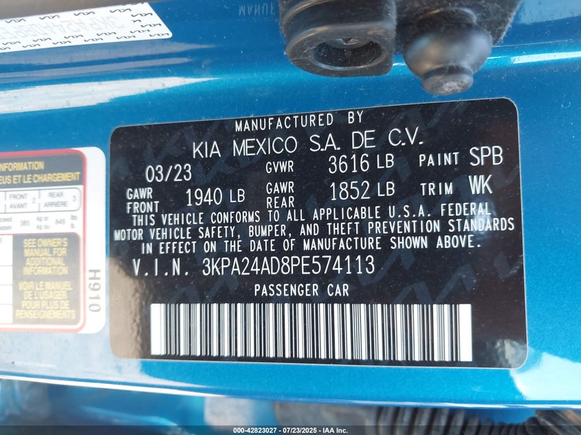 2023 KIA RIO S - 3KPA24AD8PE574113