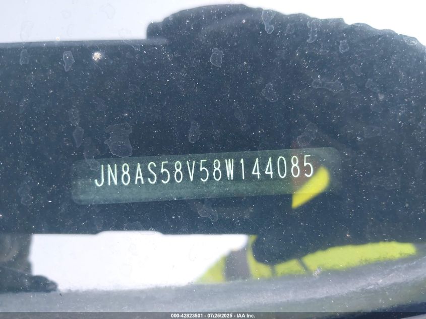 2008 Nissan Rogue S VIN: JN8AS58V58W144085 Lot: 42823501