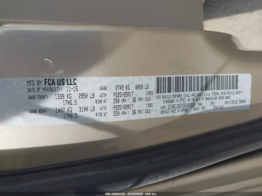 2016 CHRYSLER TOWN & COUNTRY TOURING - 2C4RC1BG7GR205524