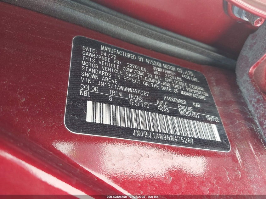 2022 NISSAN ROGUE SPORT S AWD XTRONIC CVT - JN1BJ1AW9NW476267