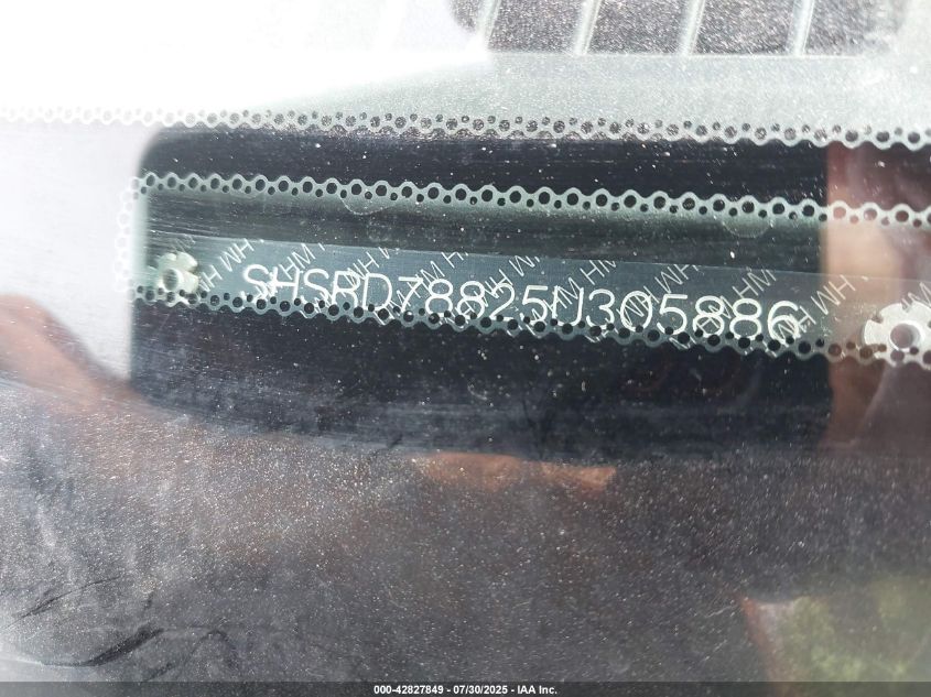 2005 Honda Cr-V Ex VIN: SHSRD78825U305886 Lot: 42827849