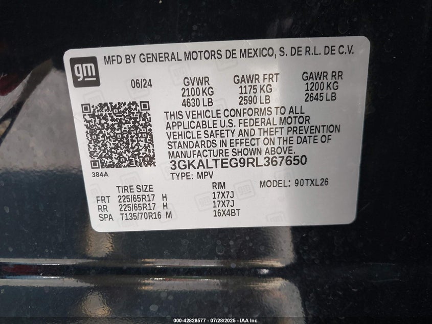 VIN 3GKALTEG9RL367650 2024 GMC TERRAIN SLE